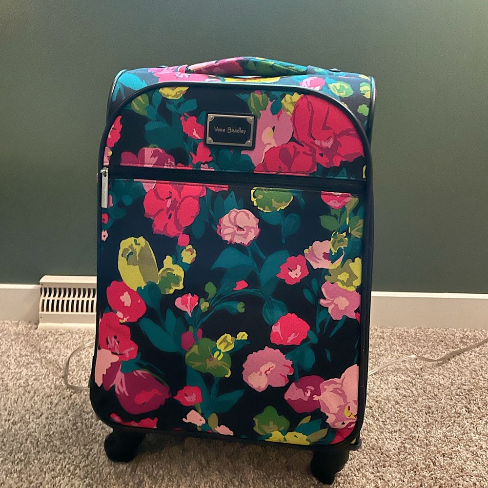 Vera Bradley carryon swivel suitcase.